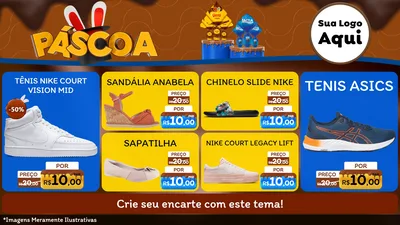 Modelo de TV para TV Horizontal com o tema Páscoa para Calçados