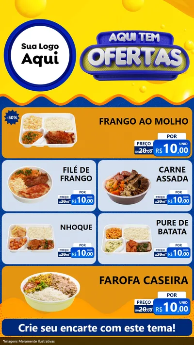 Modelo de TV para TV Vertical com o tema Aqui Tem Ofertas para Restaurante