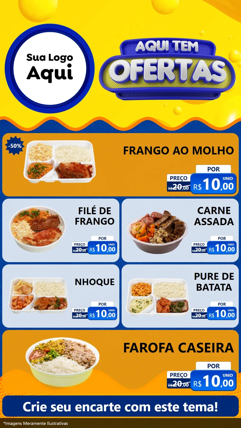 Modelo de TV para TV Vertical com o tema Aqui Tem Ofertas para Restaurante