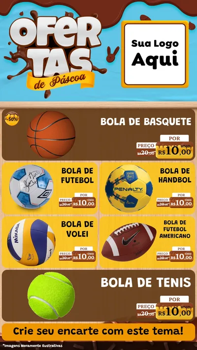 Modelo de TV para TV Vertical com o tema Ofertas de Páscoa para Artigos Esportivos