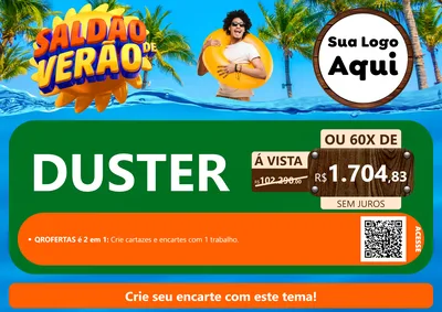 Modelo de Cartaz para Cartaz A4 Horizontal com o tema Saldão de Verão para Concessionaria de Carros