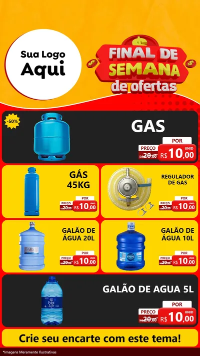 Modelo de TV para TV Vertical com o tema Final de Semana de Ofertas para Água e gás