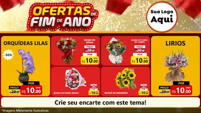 Modelo de TV para TV Horizontal com o tema Ofertas de Fim de Ano para Floricultura e jardim