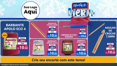 Modelo de TV para TV Horizontal com o tema Ofertas de Inverno para Armarinho e Aviamentos