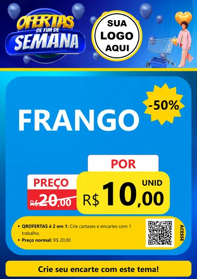 Modelo de Cartaz para Cartaz A4 Vertical com o tema Ofertas de Fim de Semana para Assados