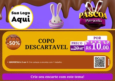 Modelo de Cartaz para Cartaz A4 Horizontal com o tema Páscoa Premiada para Embalagens