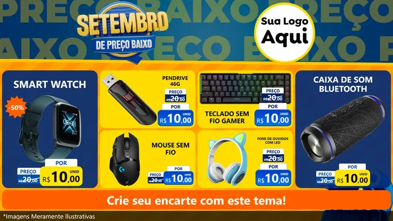 Modelo de TV para TV Horizontal com o tema Setembro De Preço Baixo para Informática