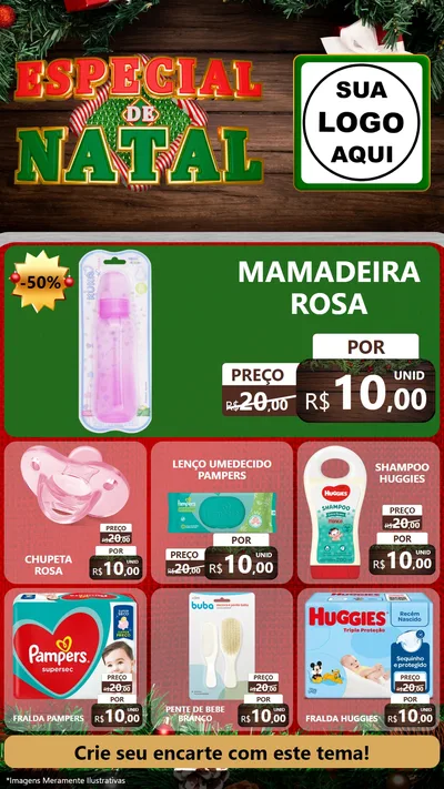 Modelo de Rede Social para Stories com o tema Especial de Natal para Bebês