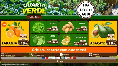 Modelo de TV para TV Horizontal com o tema Quarta Verde Ofertas para Hortifrúti