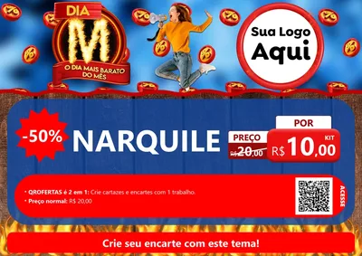 Modelo de Cartaz para Cartaz A4 Horizontal com o tema Dia M - O Dia Mais Barato Do Mês para Tabacaria