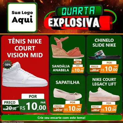 Modelo de Rede Social para Feed Facebook com o tema Quarta Explosiva para Calçados