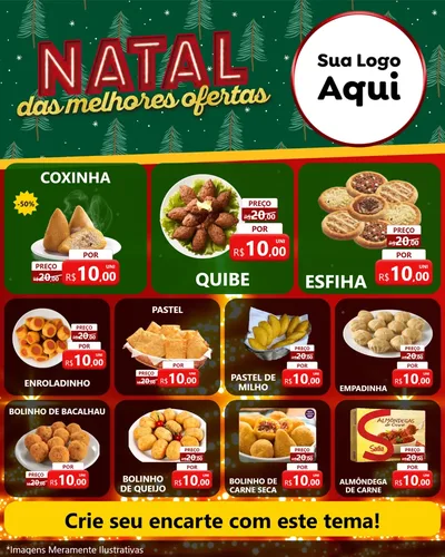 Modelo de Rede Social para Feed Instagram com o tema Natal das Melhores Ofertas para Salgadaria