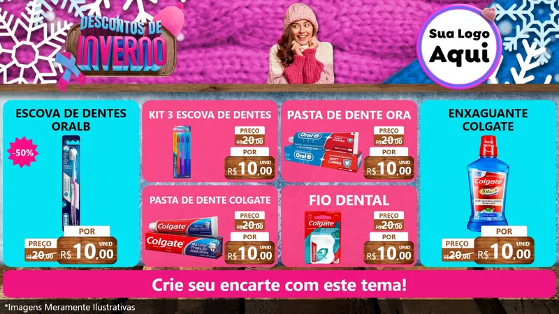 Modelo de TV para TV Horizontal com o tema Descontos de Inverno para Higiene Pessoal