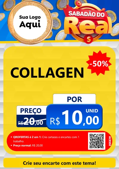 Modelo de Cartaz para Cartaz A4 Vertical com o tema Sabadão do Real para Suplementos alimentares