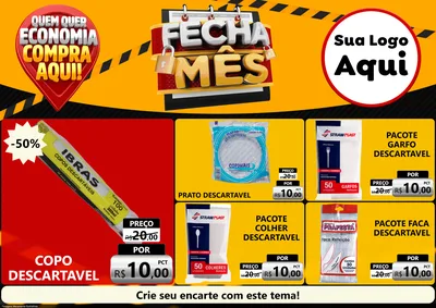 Modelo de Encarte para Encarte A4 Horizontal com o tema Fecha Mês para Embalagens