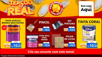 Modelo de TV para TV Horizontal com o tema Terçou do Real para Tintas e Ferramentas
