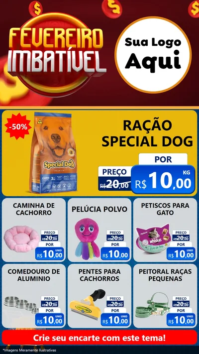 Modelo de Rede Social para Stories com o tema Fevereiro Imbatível para Pet Shop