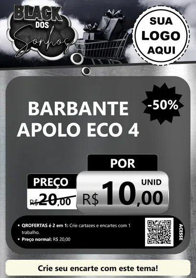 Modelo de Cartaz para Cartaz A4 Vertical com o tema Black dos Sonhos para Armarinho e Aviamentos