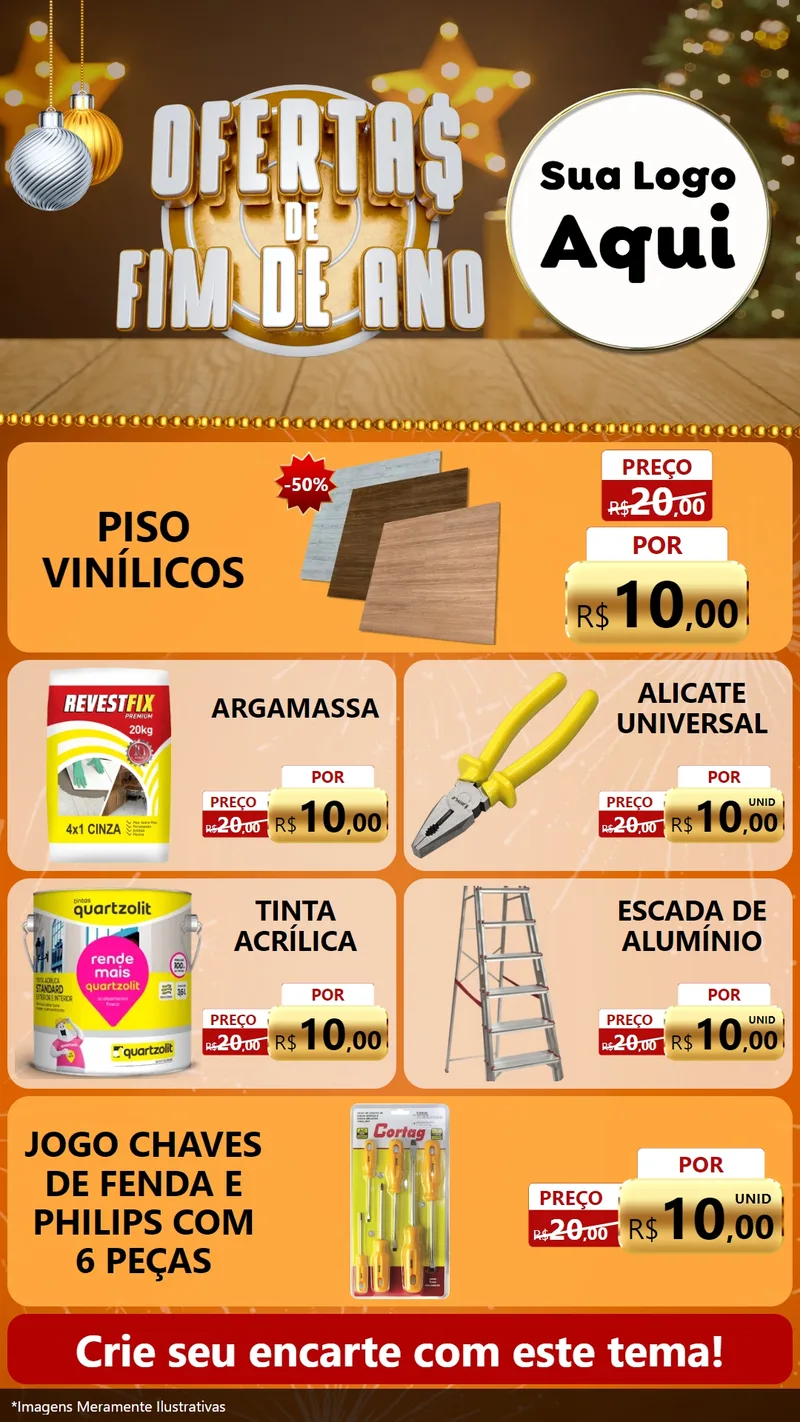 Modelo de TV para TV Vertical com o tema Ofertas de Fim de Ano para Material para Construção