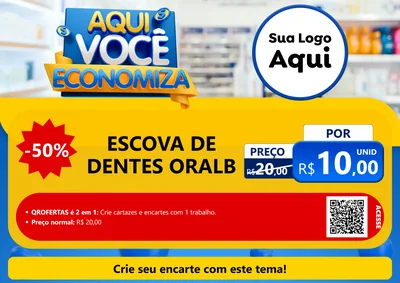 Modelo de Cartaz para Cartaz A4 Horizontal com o tema Aqui Você Economiza para Higiene Pessoal