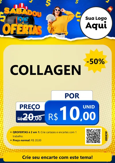 Modelo de Cartaz para Cartaz A4 Vertical com o tema Sabadou de Ofertas para Suplementos alimentares