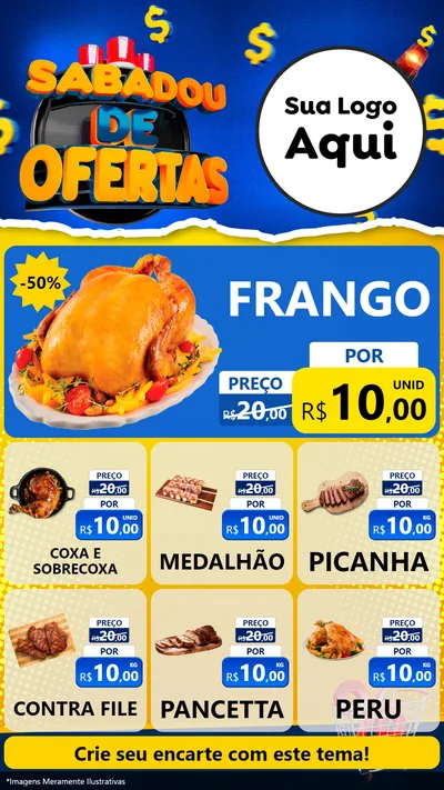 Modelo de Rede Social para Stories com o tema Sabadou de Ofertas para Assados