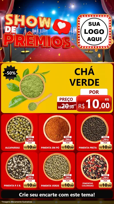 Modelo de Rede Social para Stories com o tema Show de Prêmios para Produtos Naturais