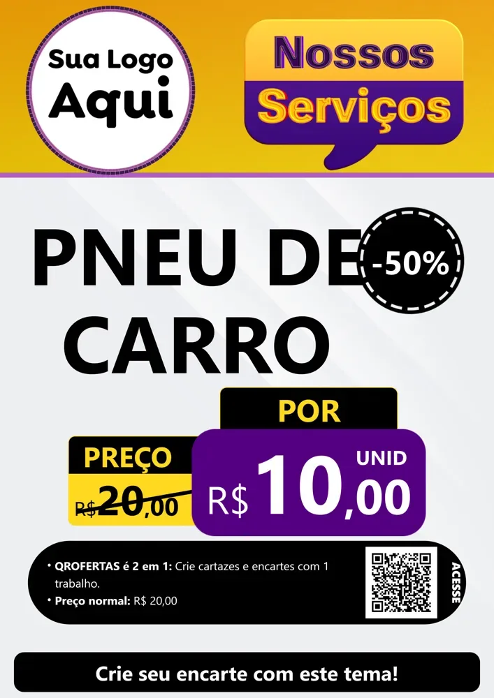 Modelo de Cartaz para Cartaz A4 Vertical com o tema Nossos Serviços para Auto peças