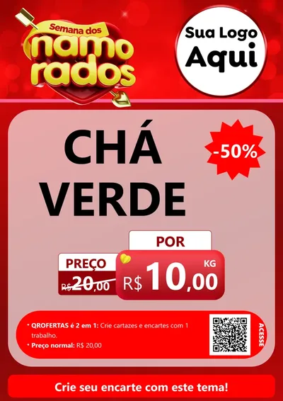 Modelo de Cartaz para Cartaz A4 Vertical com o tema Semana dos namorados para Produtos Naturais