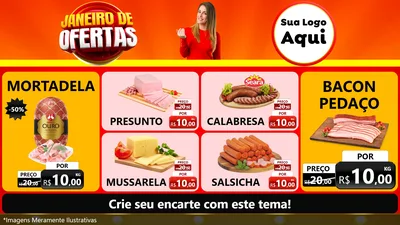 Modelo de TV para TV Horizontal com o tema Janeiro de Ofertas para Frios e Laticínios