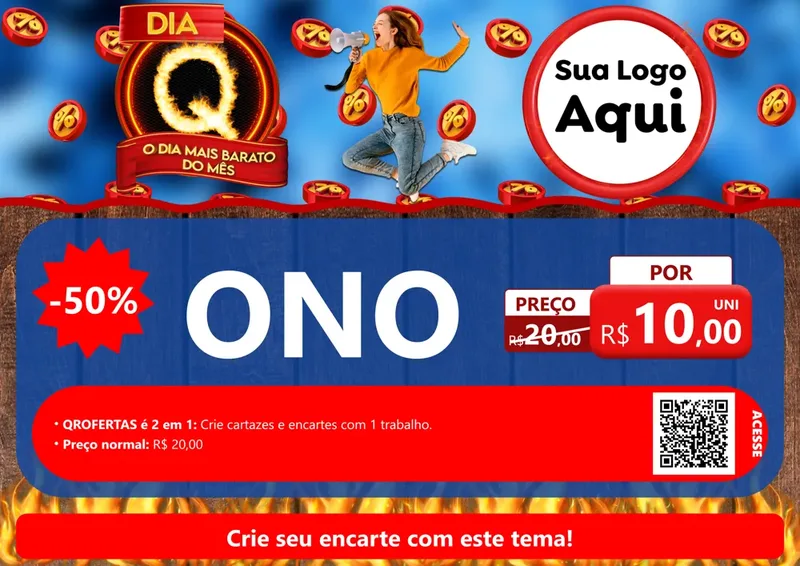 Modelo de Cartaz para Cartaz A4 Horizontal com o tema Dia Q - O Dia Mais Barato Do Mês para Óticas