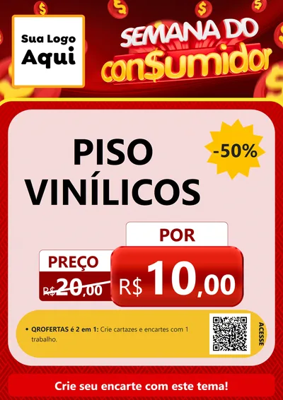 Modelo de Cartaz para Cartaz A4 Vertical com o tema Semana do Consumidor para Material para Construção