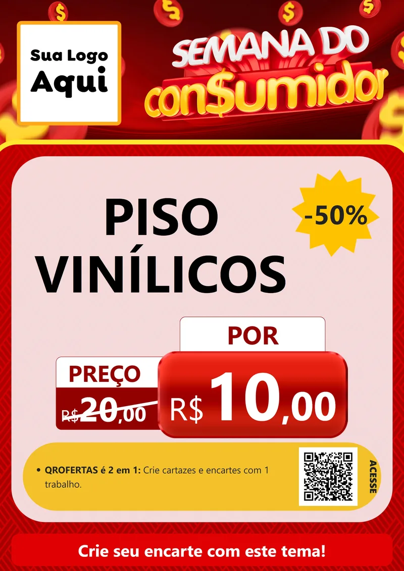 Modelo de Cartaz para Cartaz A4 Vertical com o tema Semana do Consumidor para Material para Construção