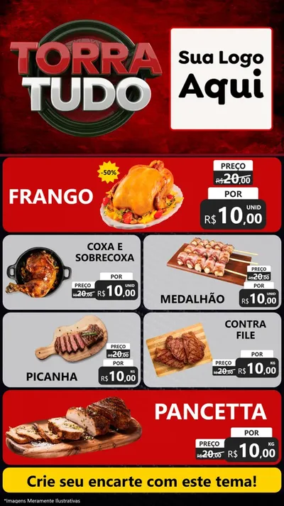 Modelo de TV para TV Vertical com o tema Torra Tudo para Assados