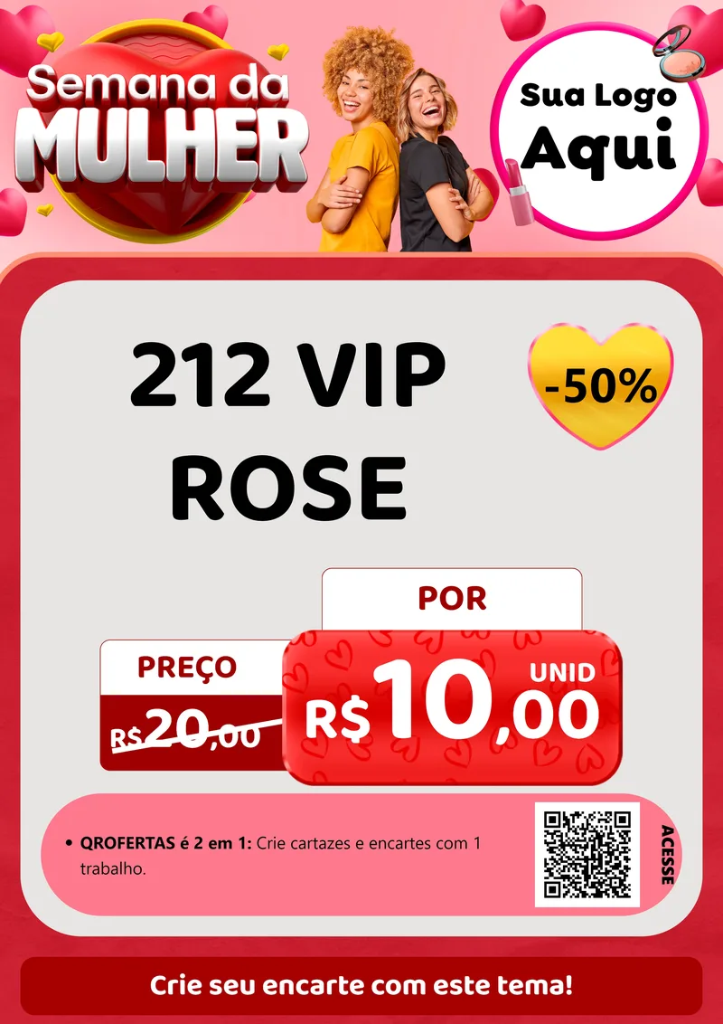 Modelo de Cartaz para Cartaz A4 Vertical com o tema Semana da Mulher para Perfumes