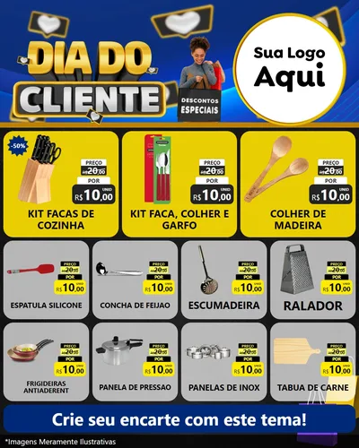 Modelo de Rede Social para Feed Instagram com o tema Dia Do Cliente para Utilidades Domésticas