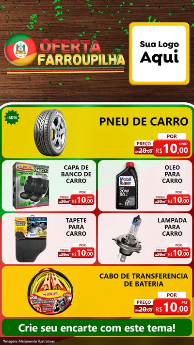 Modelo de TV para TV Vertical com o tema Oferta Farroupilha para Auto peças