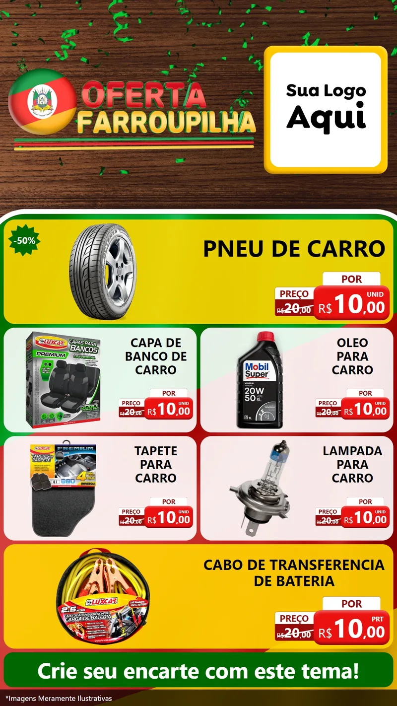 Modelo de TV para TV Vertical com o tema Oferta Farroupilha para Auto peças