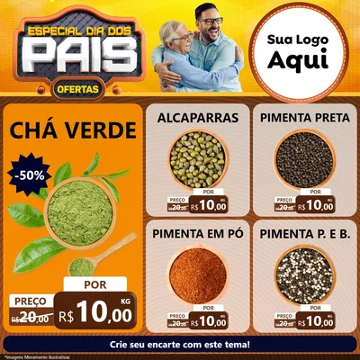 Modelo de Rede Social para Feed Facebook com o tema Especial Dia dos Pais para Produtos Naturais