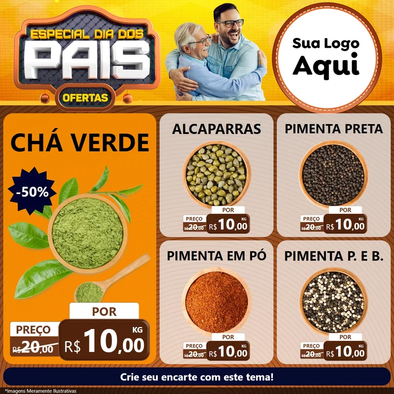 Modelo de Rede Social para Feed Facebook com o tema Especial Dia dos Pais para Produtos Naturais