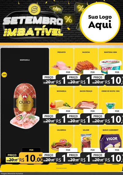 Modelo de Encarte para Encarte A4 Vertical com o tema Setembro Imbatível para Frios e Laticínios