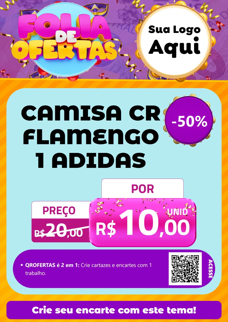 Modelo de Cartaz para Cartaz A4 Vertical com o tema Folia de Ofertas para Roupas e acessórios