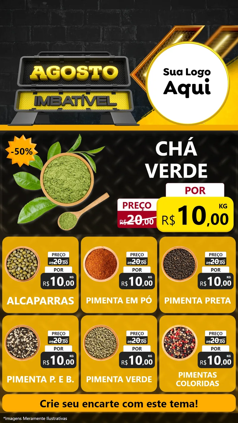 Modelo de Rede Social para Stories com o tema Agosto Imbatível para Produtos Naturais