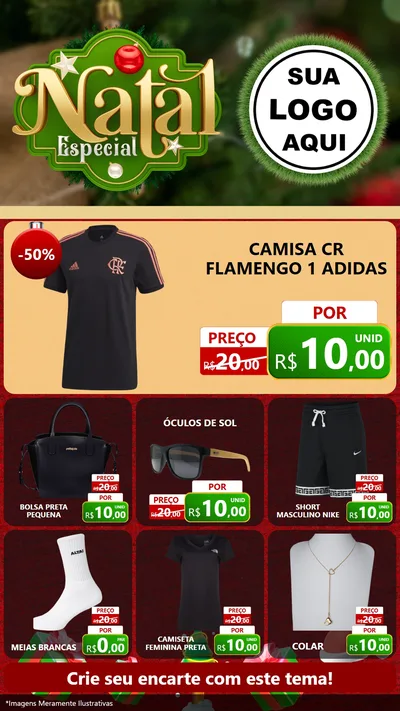 Modelo de Rede Social para Stories com o tema Natal Especial para Roupas e acessórios