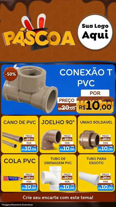 Modelo de Rede Social para Stories com o tema Páscoa para Tubos e conexões