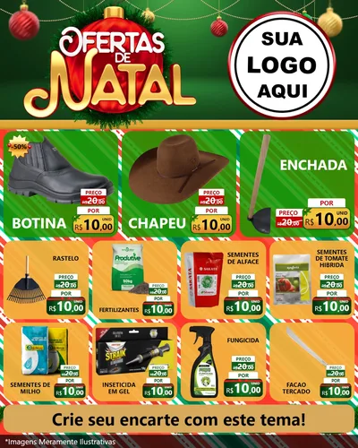 Modelo de Rede Social para Feed Instagram com o tema Ofertas de Natal para Agropecuária