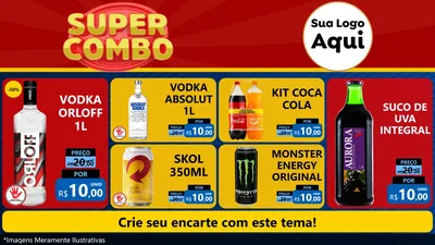 Modelo de TV para TV Horizontal com o tema Super Combo para Distribuidora de bebidas