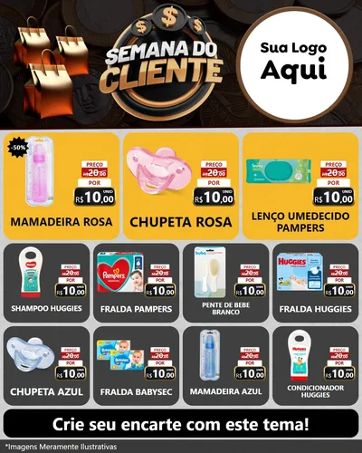 Modelo de Rede Social para Feed Instagram com o tema Semana do Cliente para Bebês