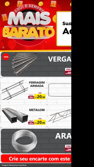 Modelo de TV para TV Vertical com o tema Mais Barato para Ferragens