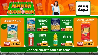 Modelo de TV para TV Horizontal com o tema Janeiro da Economia para Supermercado
